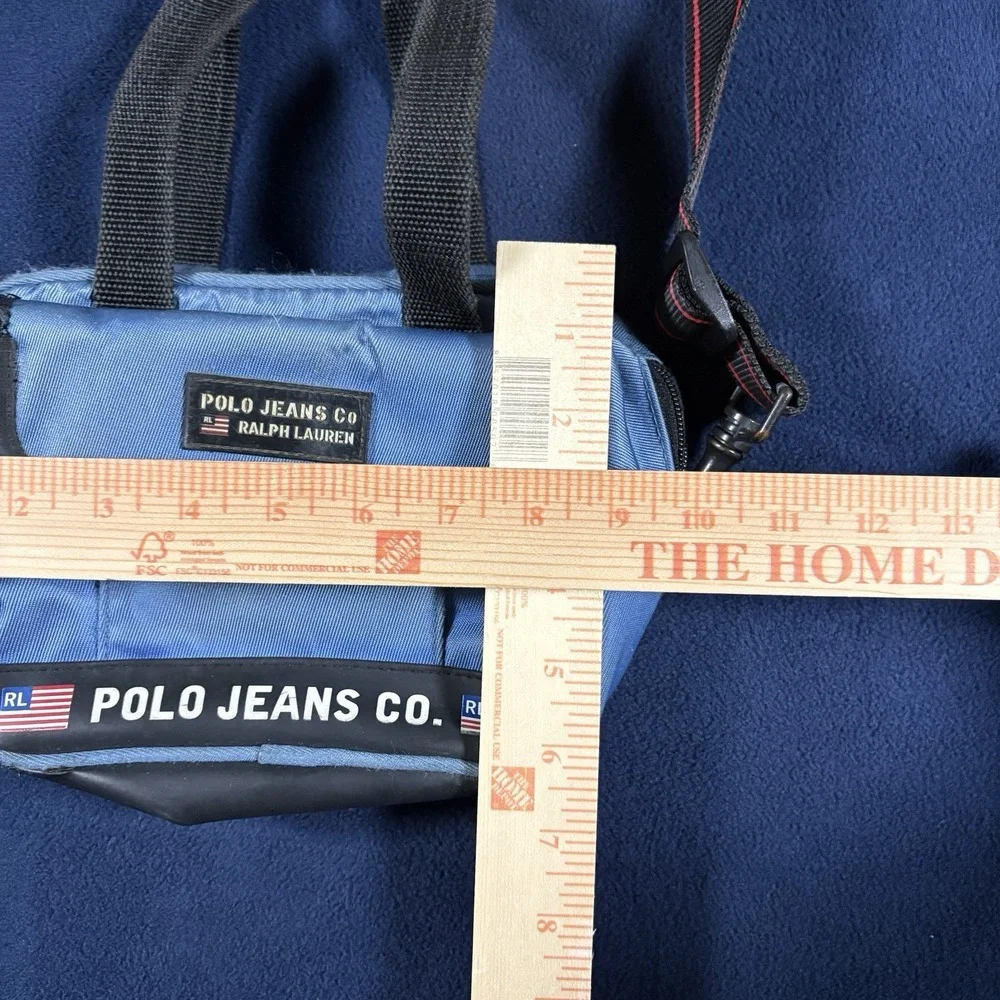 Vtg Polo Jeans Co Ralph Lauren Mini Messenger Bag Blue Y2K Crossbody Utility